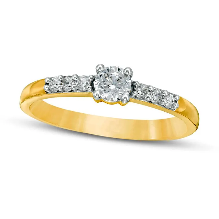 Rings Goldia 033 CT TW Natural Diamond Engagement Ring in Solid 10K Yellow Gold Rings Goldia 033 CT TW Natural Diamond Engagement Ring in Solid 10K Yellow Gold