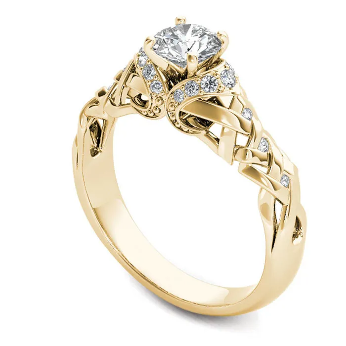 Rings Goldia 050 CT TW Natural Diamond Lattice Engagement Ring in Solid 14K Gold Rings Goldia 050 CT TW Natural Diamond Lattice Engagement Ring in Solid 14K Gold