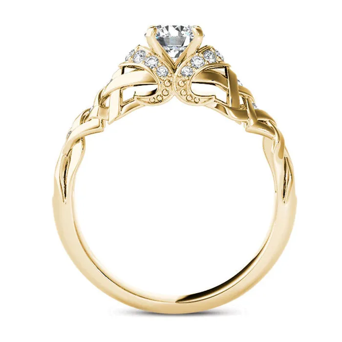 Rings Goldia 050 CT TW Natural Diamond Lattice Engagement Ring in Solid 14K Gold Rings Goldia 050 CT TW Natural Diamond Lattice Engagement Ring in Solid 14K Gold