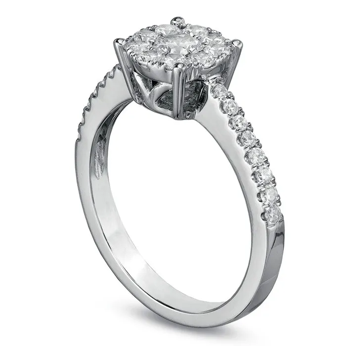 Rings Goldia 063 CT TW Natural Diamond Composite Engagement Ring in Solid 10K White Gold Rings Goldia 063 CT TW Natural Diamond Composite Engagement Ring in Solid 10K White Gold