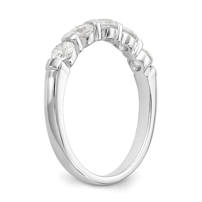 Rings Goldia 075ct CZ Solid Real 14K White Gold 5Stone Wedding Band Ring