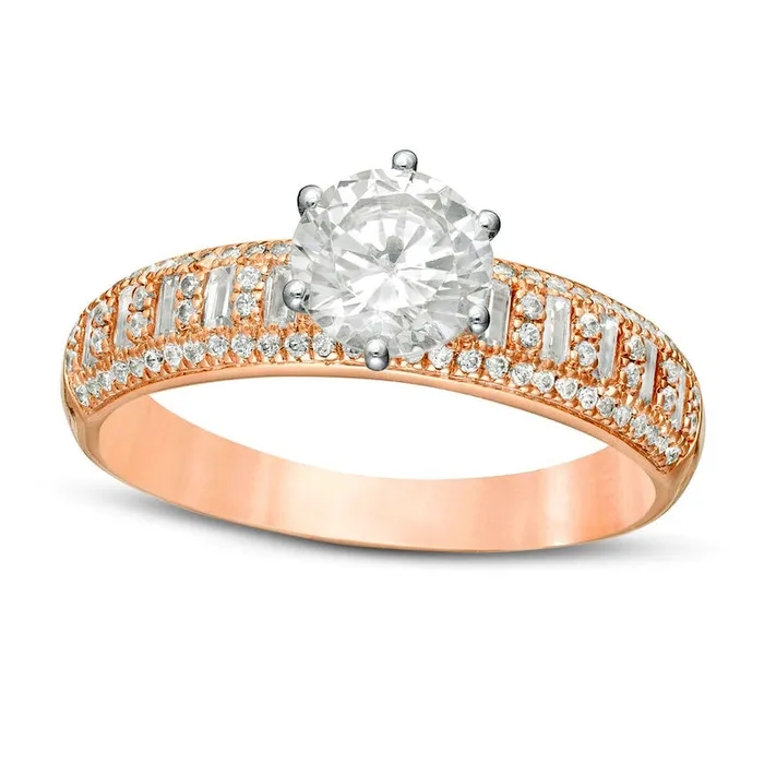 Rings Goldia 15 CT TW Natural Diamond Engagement Ring in Solid 14K Rose Gold Rings Goldia 15 CT TW Natural Diamond Engagement Ring in Solid 14K Rose Gold