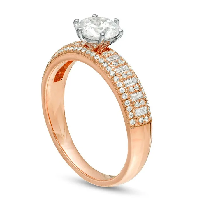 Rings Goldia 15 CT TW Natural Diamond Engagement Ring in Solid 14K Rose Gold Rings Goldia 15 CT TW Natural Diamond Engagement Ring in Solid 14K Rose Gold