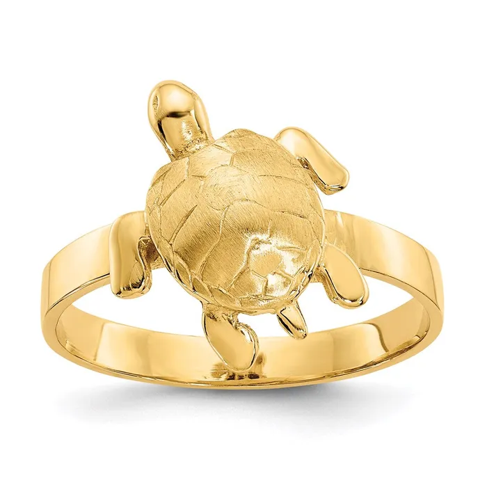 Rings Goldia 14K Gold Polished Textured Sea Turtle Ring