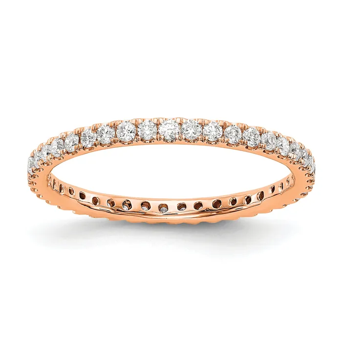 Rings Goldia 14k Rose Gold 12 Ct Lab Grown Diamond VSSI G Shared Prong Eternity Band Ring Rings Goldia 14k Rose Gold 12 Ct Lab Grown Diamond VSSI G Shared Prong Eternity Band Ring