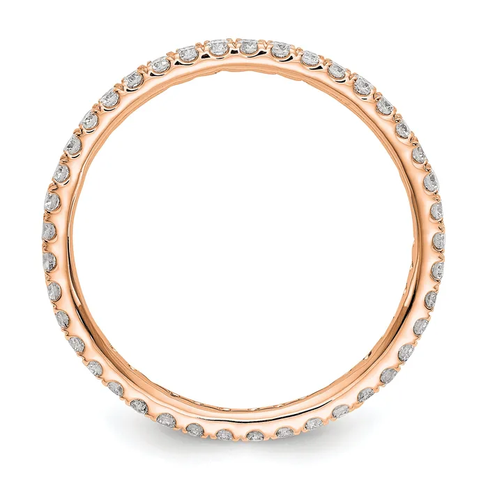 Rings Goldia 14k Rose Gold 12 Ct Lab Grown Diamond VSSI G Shared Prong Eternity Band Ring