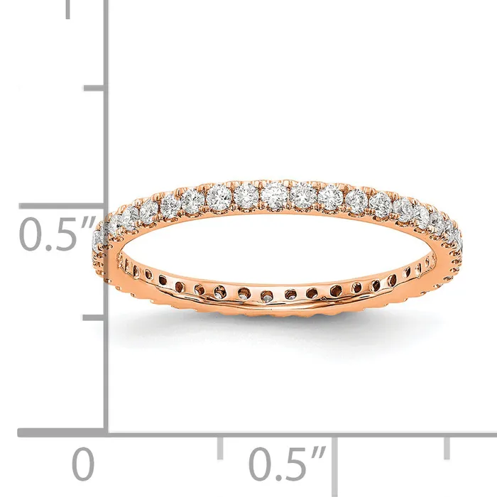 Rings Goldia 14k Rose Gold 12 Ct Lab Grown Diamond VSSI G Shared Prong Eternity Band Ring