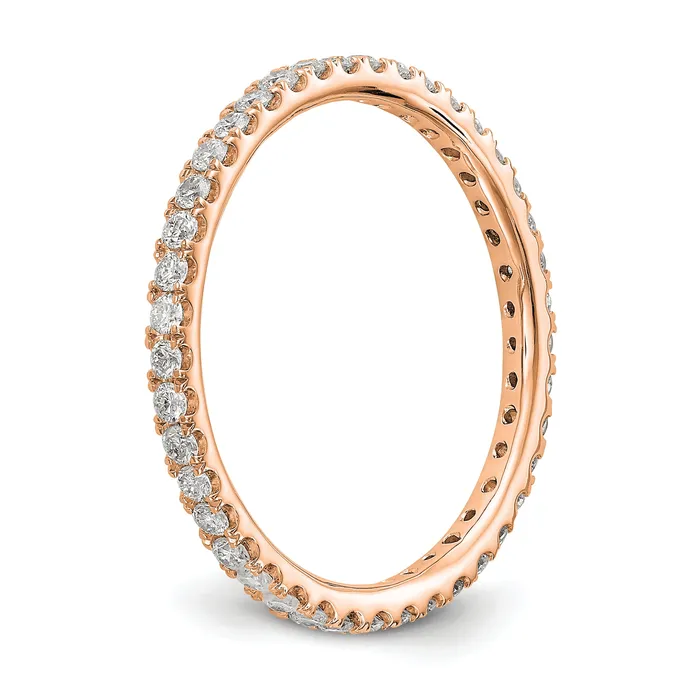 Rings Goldia 14k Rose Gold 12 Ct Lab Grown Diamond VSSI G Shared Prong Eternity Band Ring