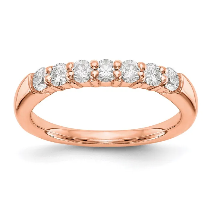 Rings Goldia 14K Rose Gold 7Stone Real Diamond Band