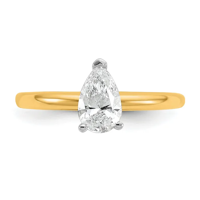 Rings Goldia 14k Twotone 34 Ct Certified Lab Grown Diamond VSSI G Pear Solitare Engagement Ring