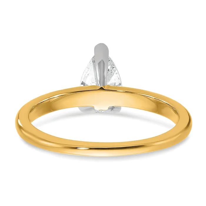 Rings Goldia 14k Twotone 34 Ct Certified Lab Grown Diamond VSSI G Pear Solitare Engagement Ring