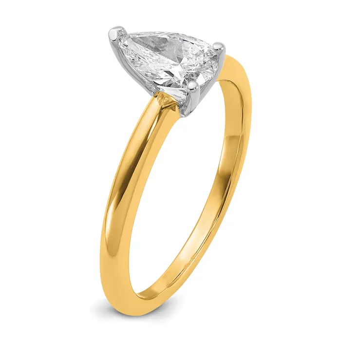 Rings Goldia 14k Twotone 34 Ct Certified Lab Grown Diamond VSSI G Pear Solitare Engagement Ring