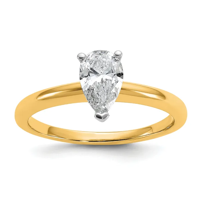 Rings Goldia 14k Twotone 34 Ct Certified Lab Grown Diamond VSSI G Pear Solitare Engagement Ring