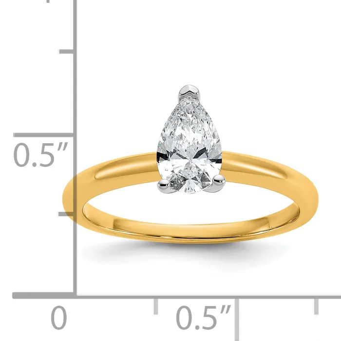 Rings Goldia 14k Twotone 34 Ct Certified Lab Grown Diamond VSSI G Pear Solitare Engagement Ring