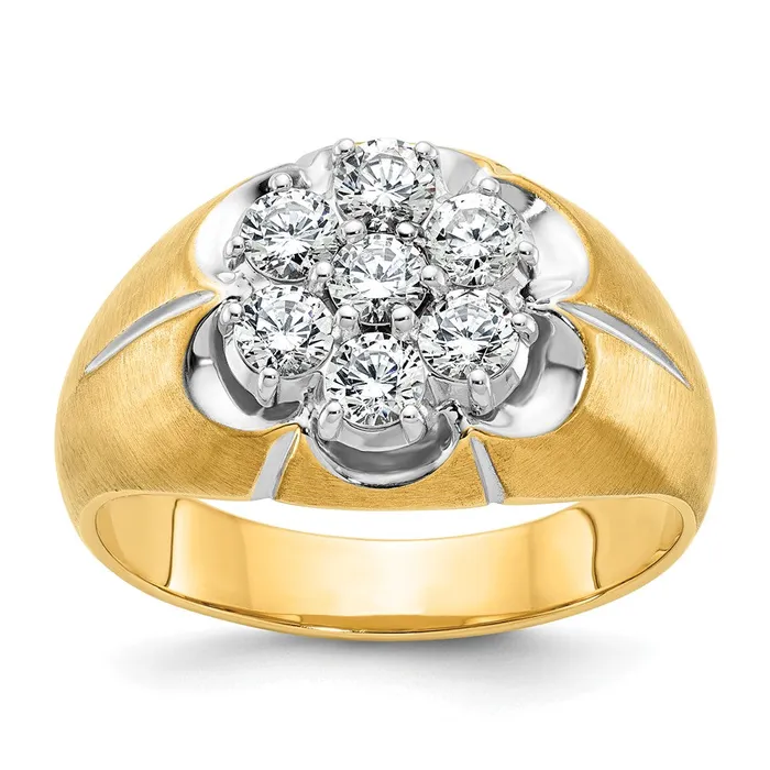 Rings Goldia 14k Twotone Gold Mens Polished and Satin Diamond Ring Mounting Rings Goldia 14k Twotone Gold Mens Polished and Satin Diamond Ring Mounting