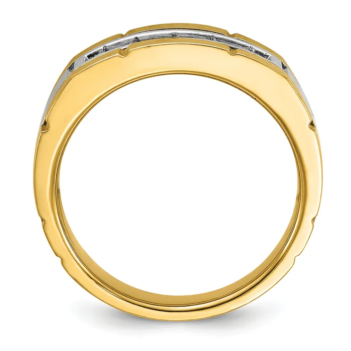 Rings Goldia 14k Twotone Two Tone 12 Ct Lab Grown Diamond VSSI G Five Stone Polished and Satin Mens Ring