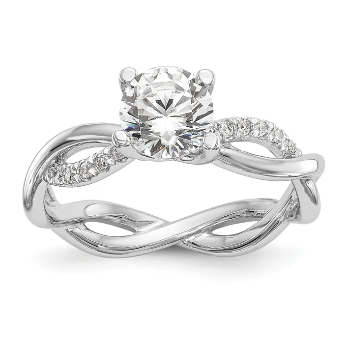 Rings Goldia 14k White Gold 15 Ct Lab Grown Diamond VSSI G 34 Ct Center Round Bypass Engagement Ring Rings Goldia 14k White Gold 15 Ct Lab Grown Diamond VSSI G 34 Ct Center Round Bypass Engagement Ring