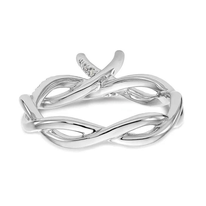 Rings Goldia 14k White Gold 15 Ct Lab Grown Diamond VSSI G 34 Ct Center Round Bypass Engagement Ring