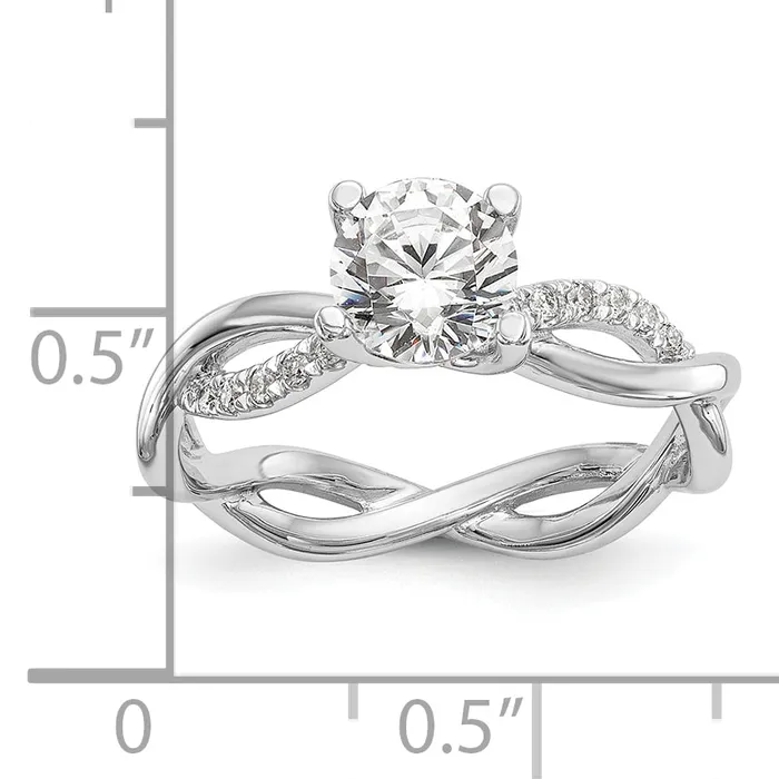 Rings Goldia 14k White Gold 15 Ct Lab Grown Diamond VSSI G 34 Ct Center Round Bypass Engagement Ring