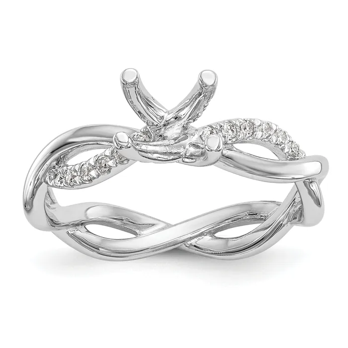 Rings Goldia 14k White Gold 15 Ct Lab Grown Diamond VSSI G 34 Ct Center Round Bypass Engagement Ring