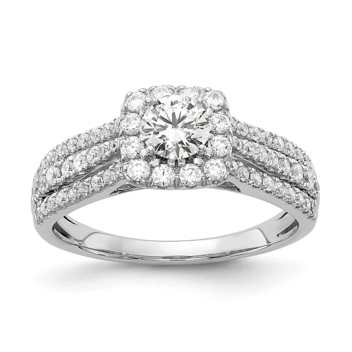Rings Goldia 14k White Gold 1 Ct Lab Grown Diamond VSSI G Round Halo Engagement Ring Rings Goldia 14k White Gold 1 Ct Lab Grown Diamond VSSI G Round Halo Engagement Ring