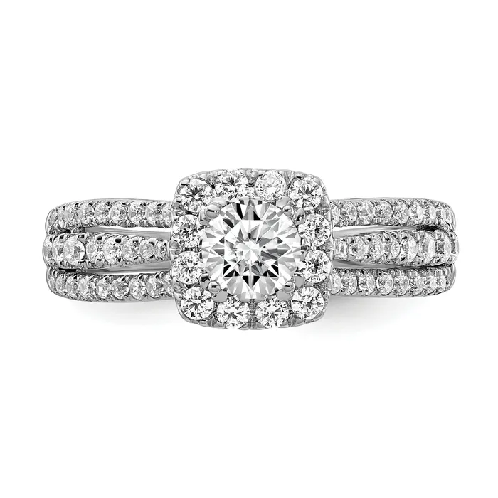 Rings Goldia 14k White Gold 1 Ct Lab Grown Diamond VSSI G Round Halo Engagement Ring