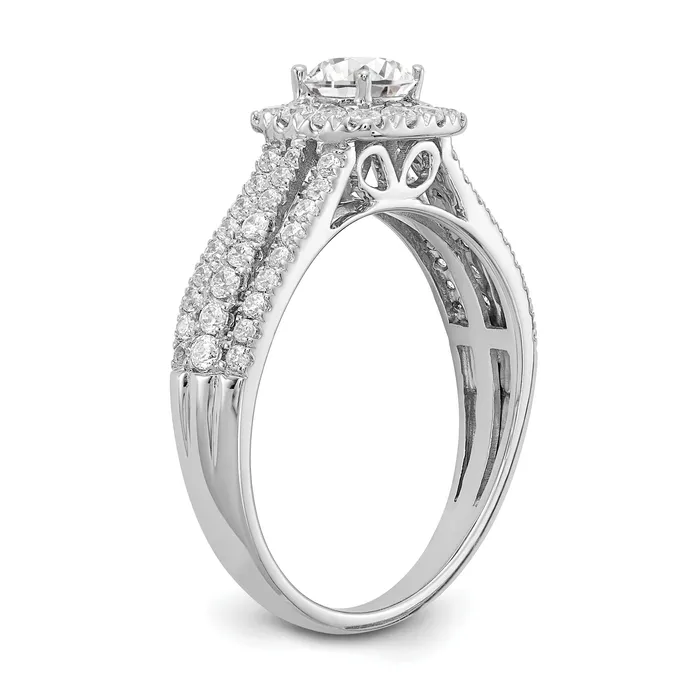 Rings Goldia 14k White Gold 1 Ct Lab Grown Diamond VSSI G Round Halo Engagement Ring
