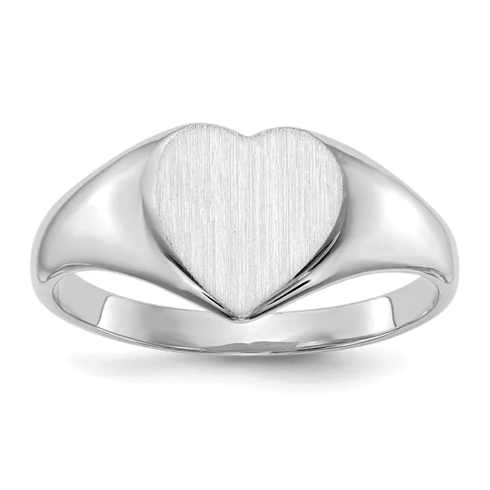 Rings Goldia 14k White Gold 100x100mm Closed Back Heart Signet Ring