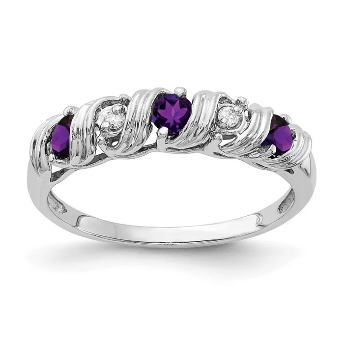 Rings Goldia 14k White Gold 275mm Amethyst A Real Diamond ring