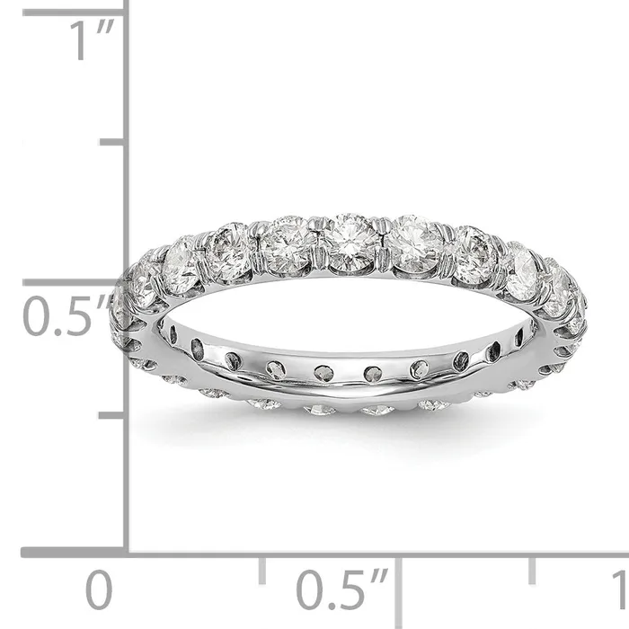 Rings Goldia 14k White Gold 2 Ct Lab Grown Diamond VSSI G Shared Prong Eternity Band Ring