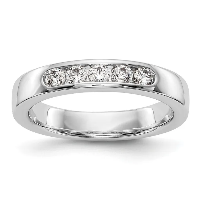 Rings Goldia 14k White Gold 5Stone 13 carat Round Diamond Complete Channel Band Rings Goldia 14k White Gold 5Stone 13 carat Round Diamond Complete Channel Band