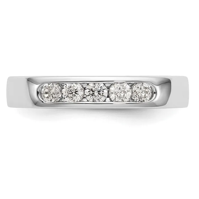 Rings Goldia 14k White Gold 5Stone 13 carat Round Diamond Complete Channel Band