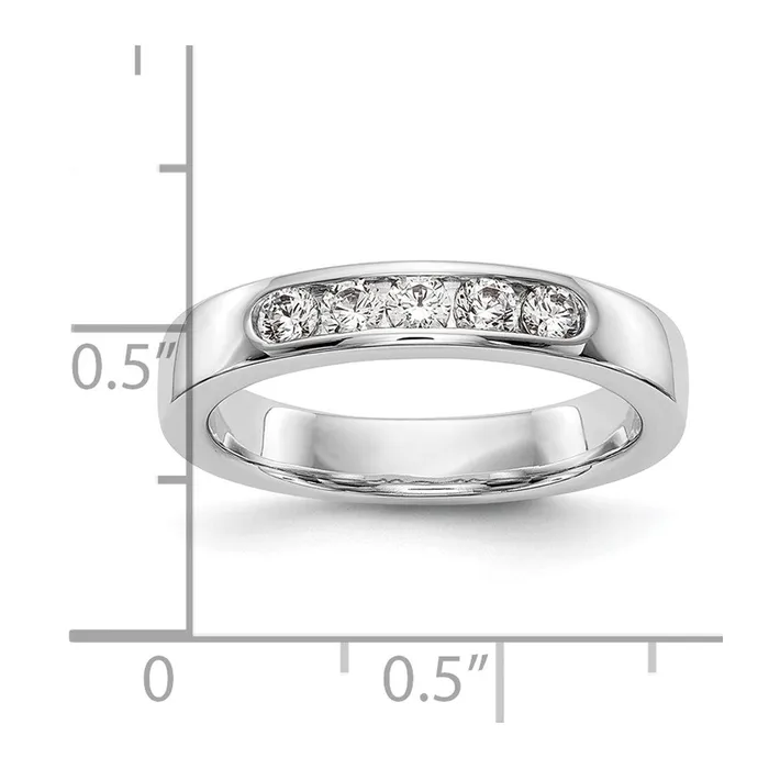 Rings Goldia 14k White Gold 5Stone 13 carat Round Diamond Complete Channel Band