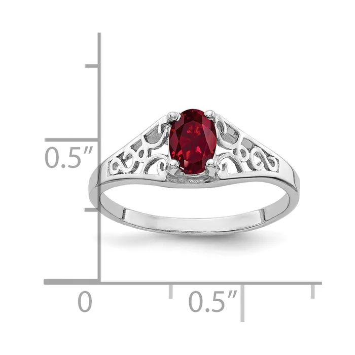 Rings Goldia 14k White Gold 6x4mm Oval Created Ruby ring