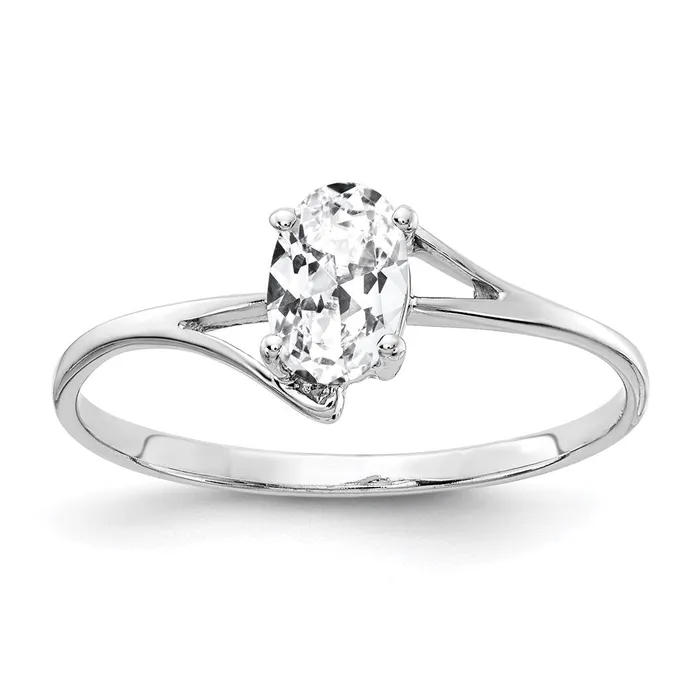Rings Goldia 14k White Gold 6x4mm Oval Cubic Zirconia ring