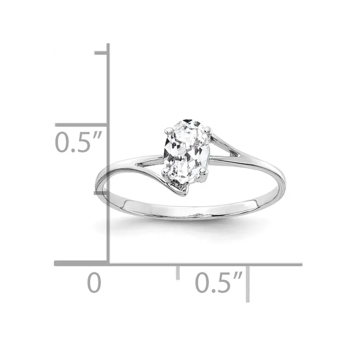 Rings Goldia 14k White Gold 6x4mm Oval Cubic Zirconia ring