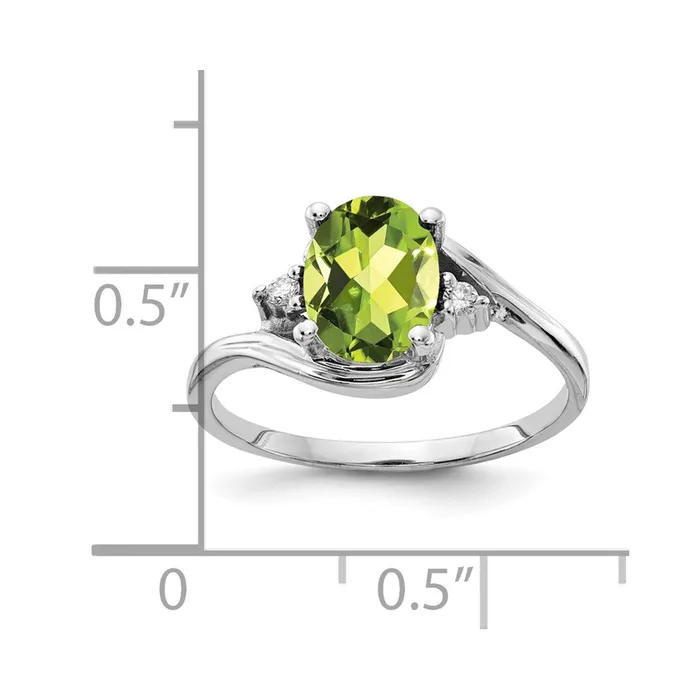 Rings Goldia 14k White Gold 8x6mm Oval Peridot Checker A Real Diamond ring