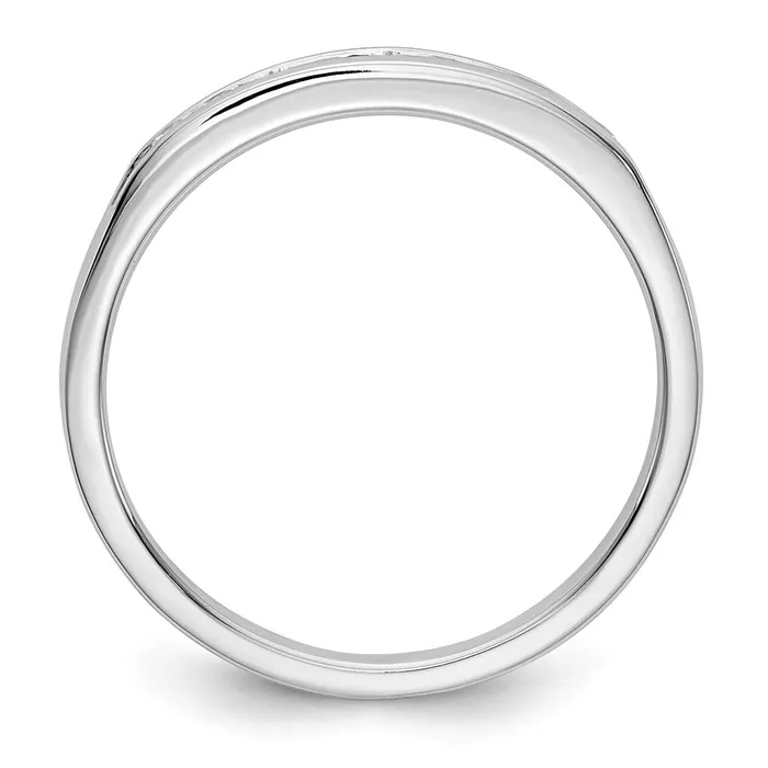 Rings Goldia 14K White Gold 9Stone Real Diamond Channel Band