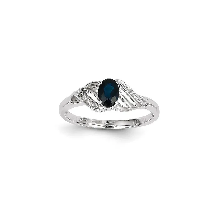 Rings Goldia 14k White Gold Genuine Sapphire Diamond Ring
