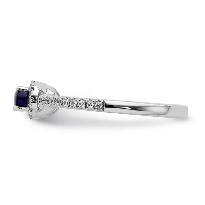 Rings Goldia 14k White Gold Real Diamond and Cabochon Sapphire Ring