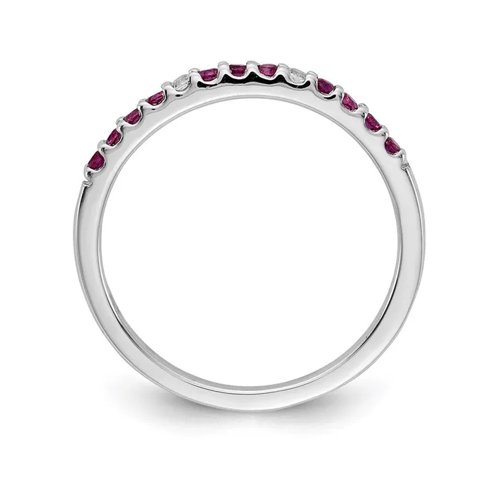 Rings Goldia 14k White Gold Real Diamond and Ruby Band