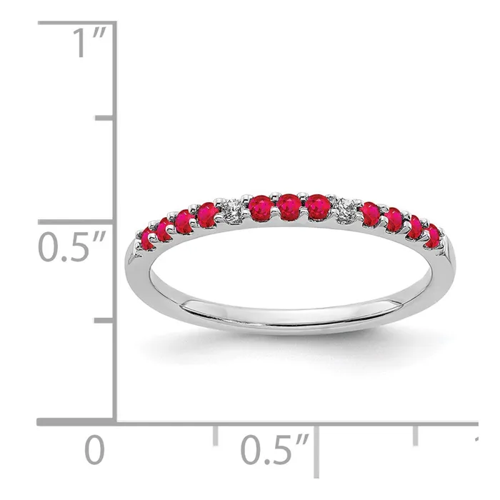 Rings Goldia 14k White Gold Real Diamond and Ruby Band