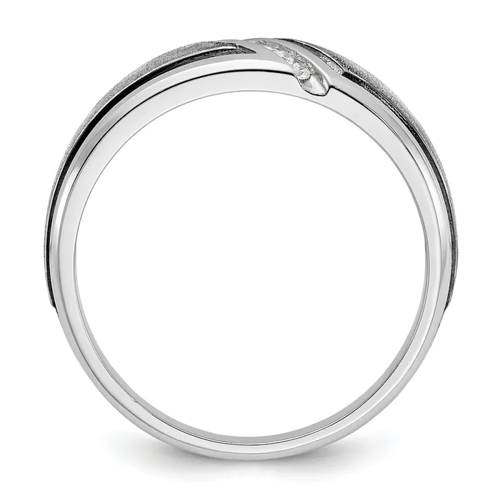Rings Goldia 14k White Gold with Black Rhodium 115 Ct Lab Grown Diamond VSSI G Polished and Satin Mens Ring