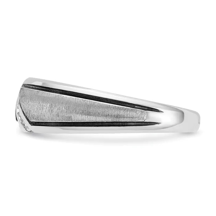 Rings Goldia 14k White Gold with Black Rhodium 115 Ct Lab Grown Diamond VSSI G Polished and Satin Mens Ring