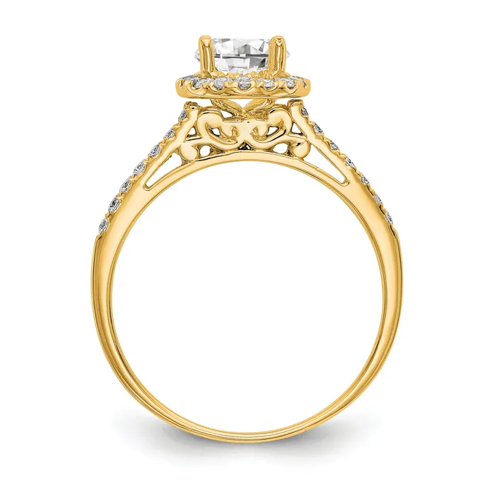 Rings Goldia 14k Yellow Gold 14 Ct Lab Grown Diamond VSSI G 1 Ct Center Halo Engagement Ring