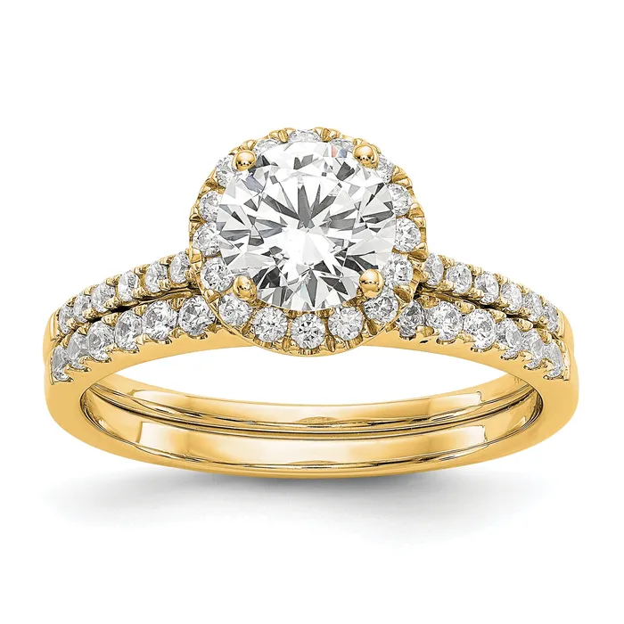 Rings Goldia 14k Yellow Gold 14 Ct Lab Grown Diamond VSSI G 1 Ct Center Halo Engagement Ring