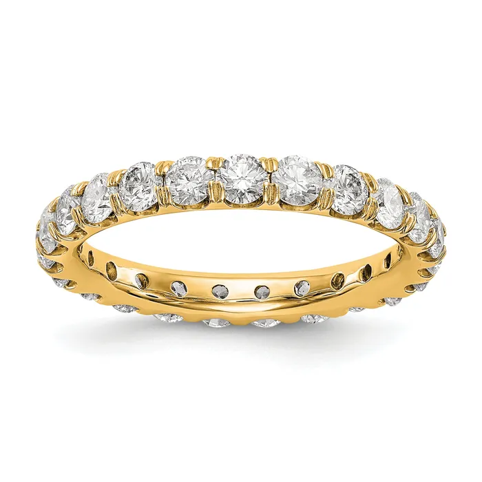 Rings Goldia 14k Yellow Gold 2 Ct Lab Grown Diamond VSSI G Shared Prong Eternity Band Ring