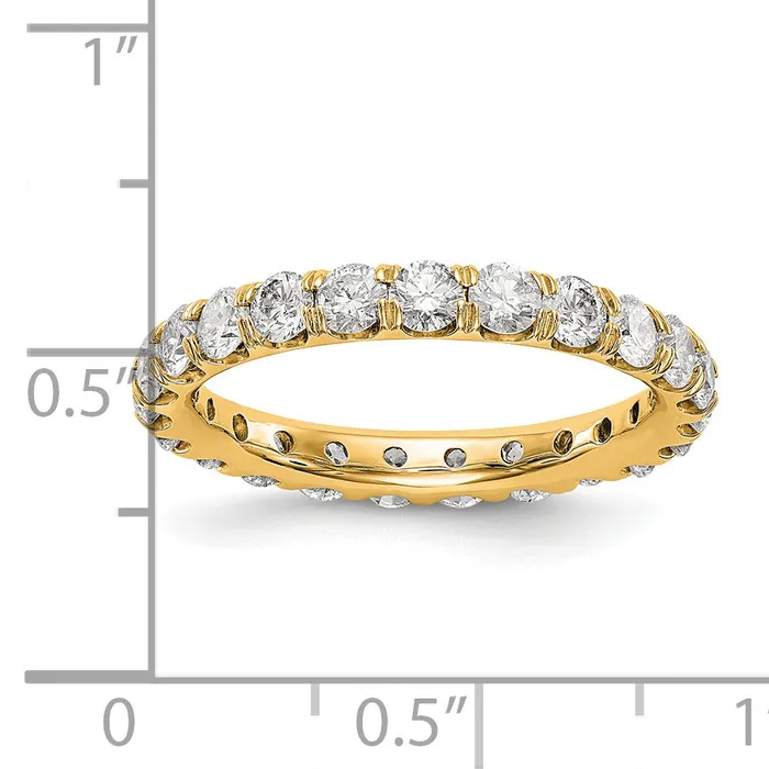 Rings Goldia 14k Yellow Gold 2 Ct Lab Grown Diamond VSSI G Shared Prong Eternity Band Ring