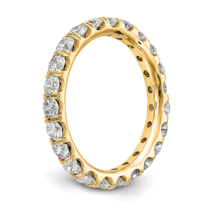 Rings Goldia 14k Yellow Gold 2 Ct Lab Grown Diamond VSSI G Shared Prong Eternity Band Ring