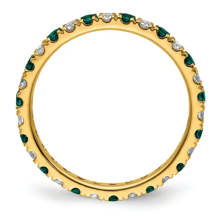 Rings Goldia 14k Yellow Gold 38 Ct Lab Grown Diamond VSSI G and Lab Created Alexandrite Eternity Band Ring